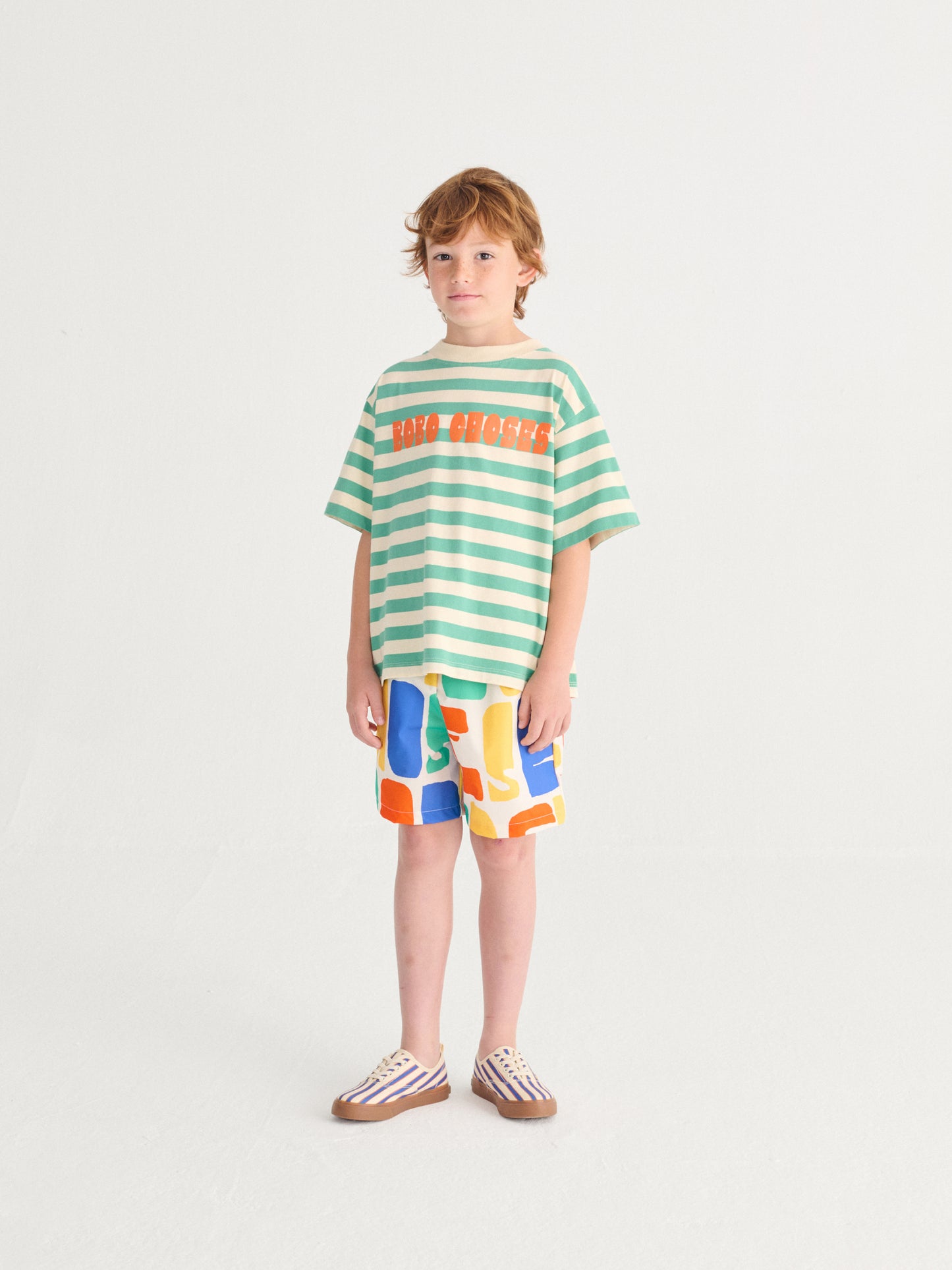 Bobo Choses MODERN STRIPED T-shirt offwhite