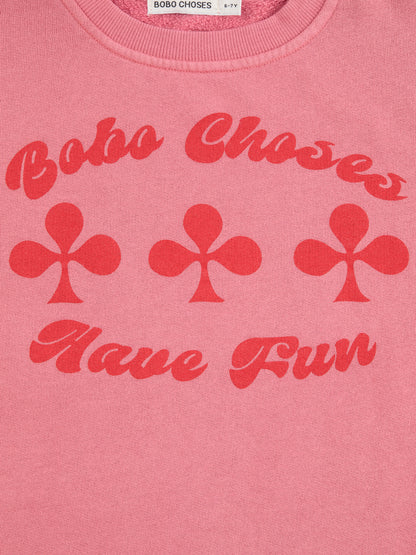 Bobo Choses HAVE FUN sweatshirt dress pink