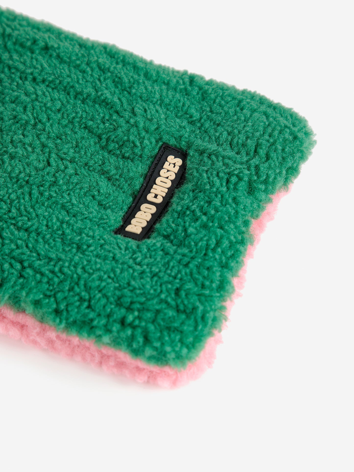 Bobo Choses sheepskin neck warmer pink