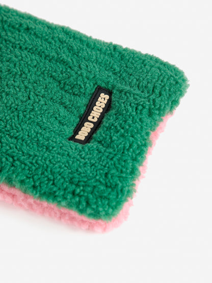 Bobo Choses sheepskin neck warmer pink