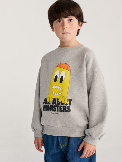 Bobo Choses Bigtooth Lemon sweatshirt light heather grey