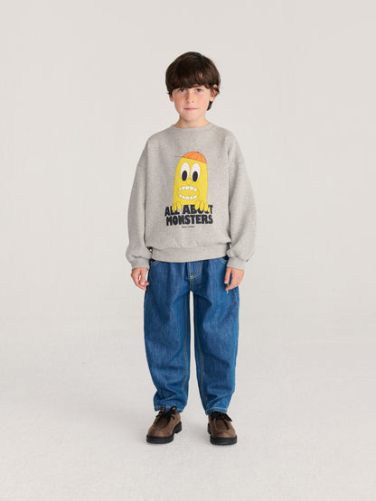 Bobo Choses Bigtooth Lemon sweatshirt light heather grey