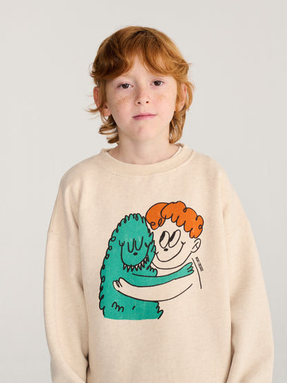 Bobo Choses Hug Hairy Monster sweatshirt beige