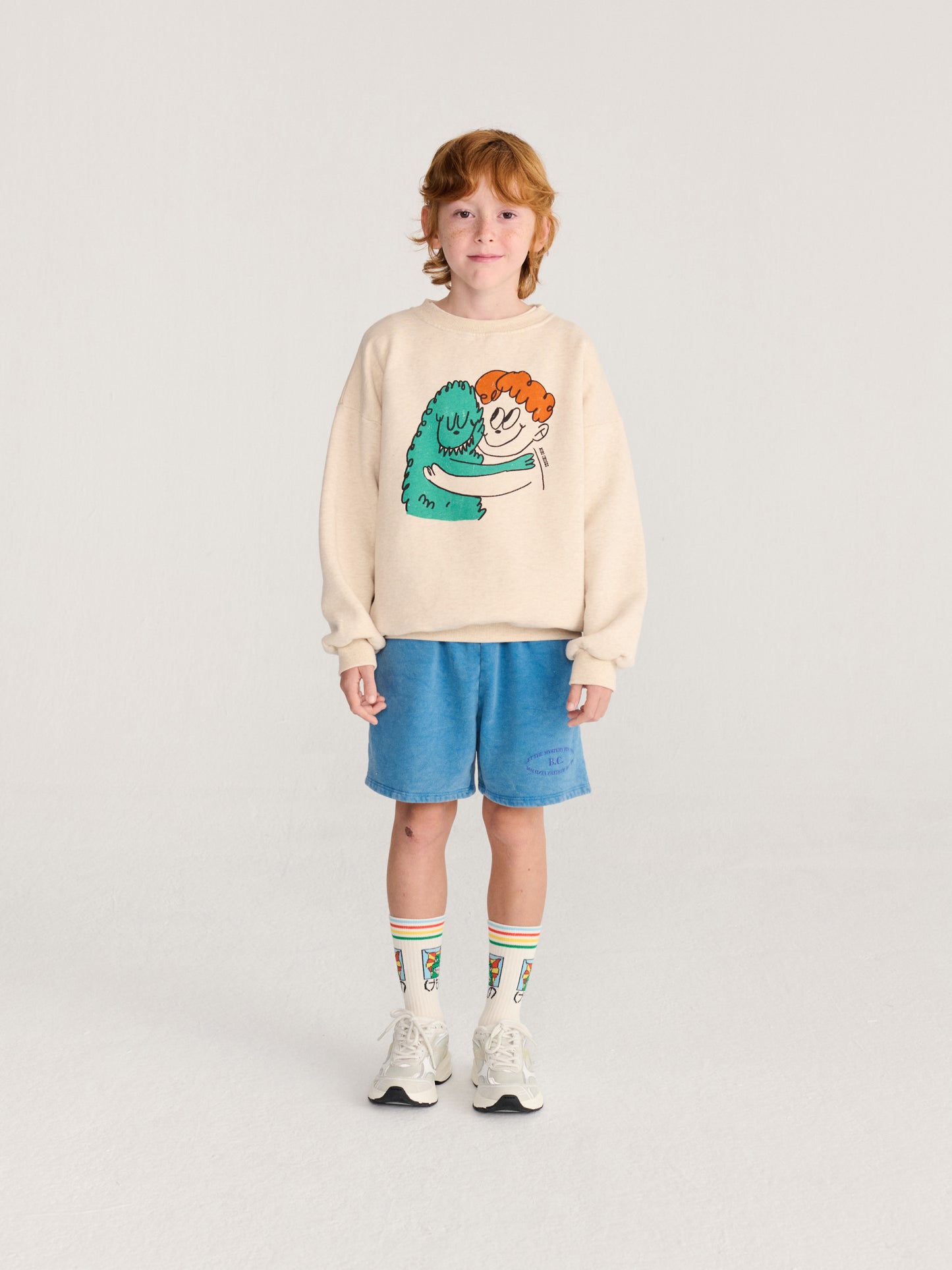 Bobo Choses Hug Hairy Monster sweatshirt beige