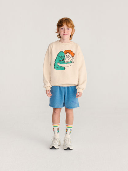 Bobo Choses Hug Hairy Monster sweatshirt beige