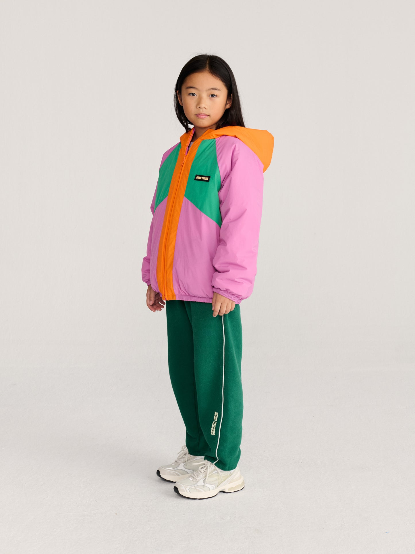 Bobo Choses Almost Moiré all over reversible anorak fuchsia