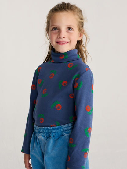 Bobo Choses Stamp Bloom all over turtle neck navy blue
