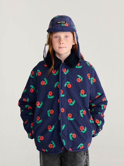 Bobo Choses Stamp Bloom all over reversible jacket navy blue