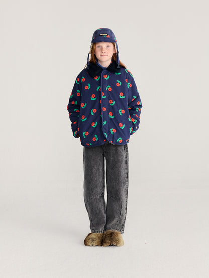 Bobo Choses Stamp Bloom all over reversible jacket navy blue