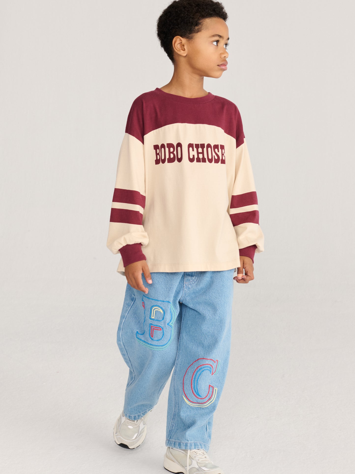 Bobo Choses Embossed denim pants blue