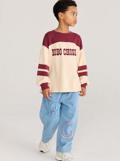 Bobo Choses Embossed denim pants blue