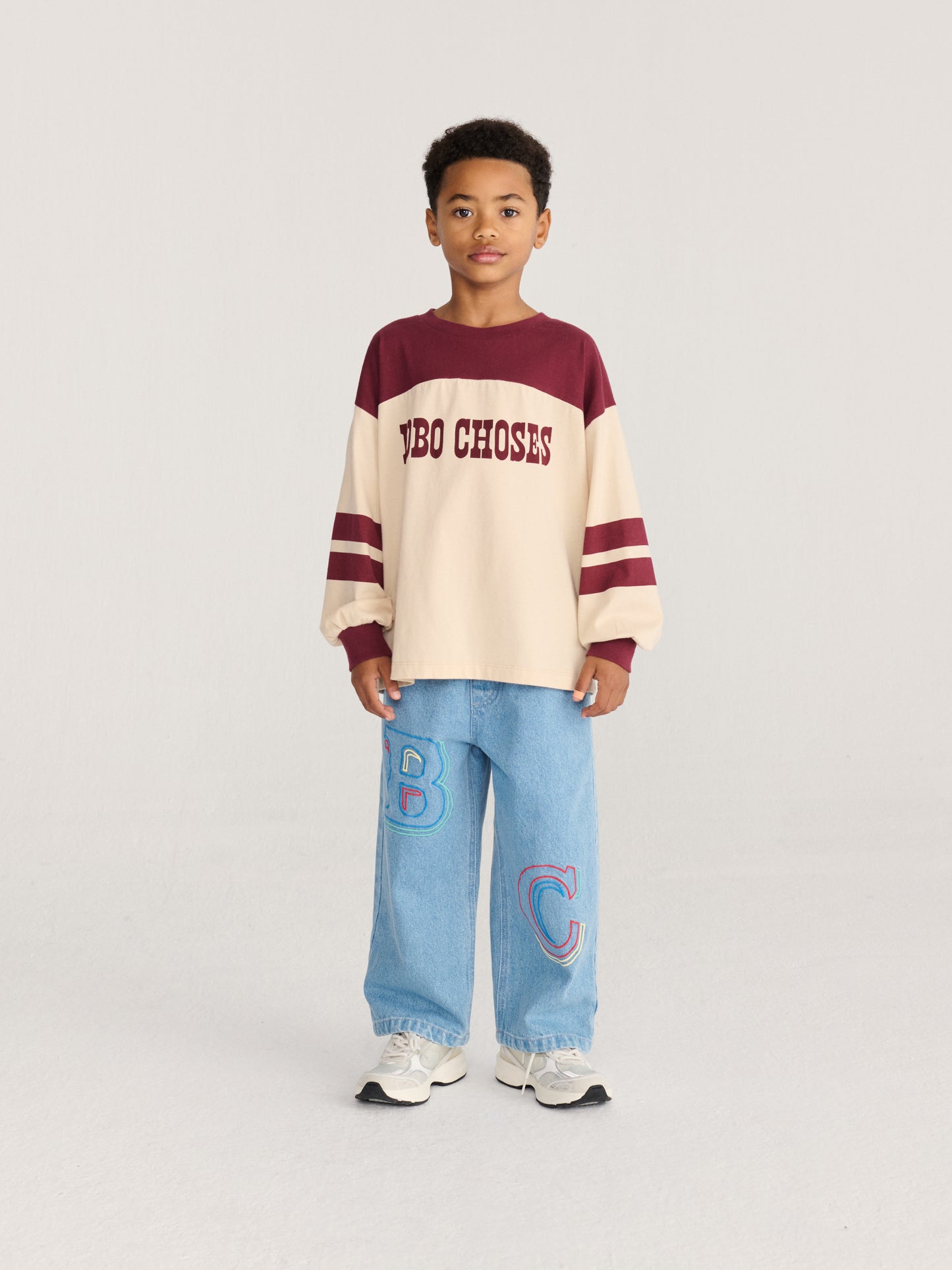 Bobo Choses Embossed denim pants blue