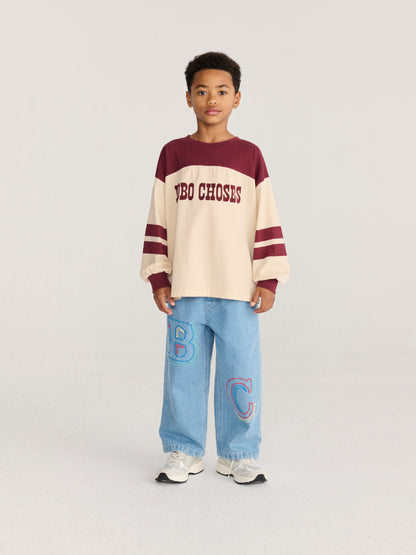 Bobo Choses Embossed denim pants blue