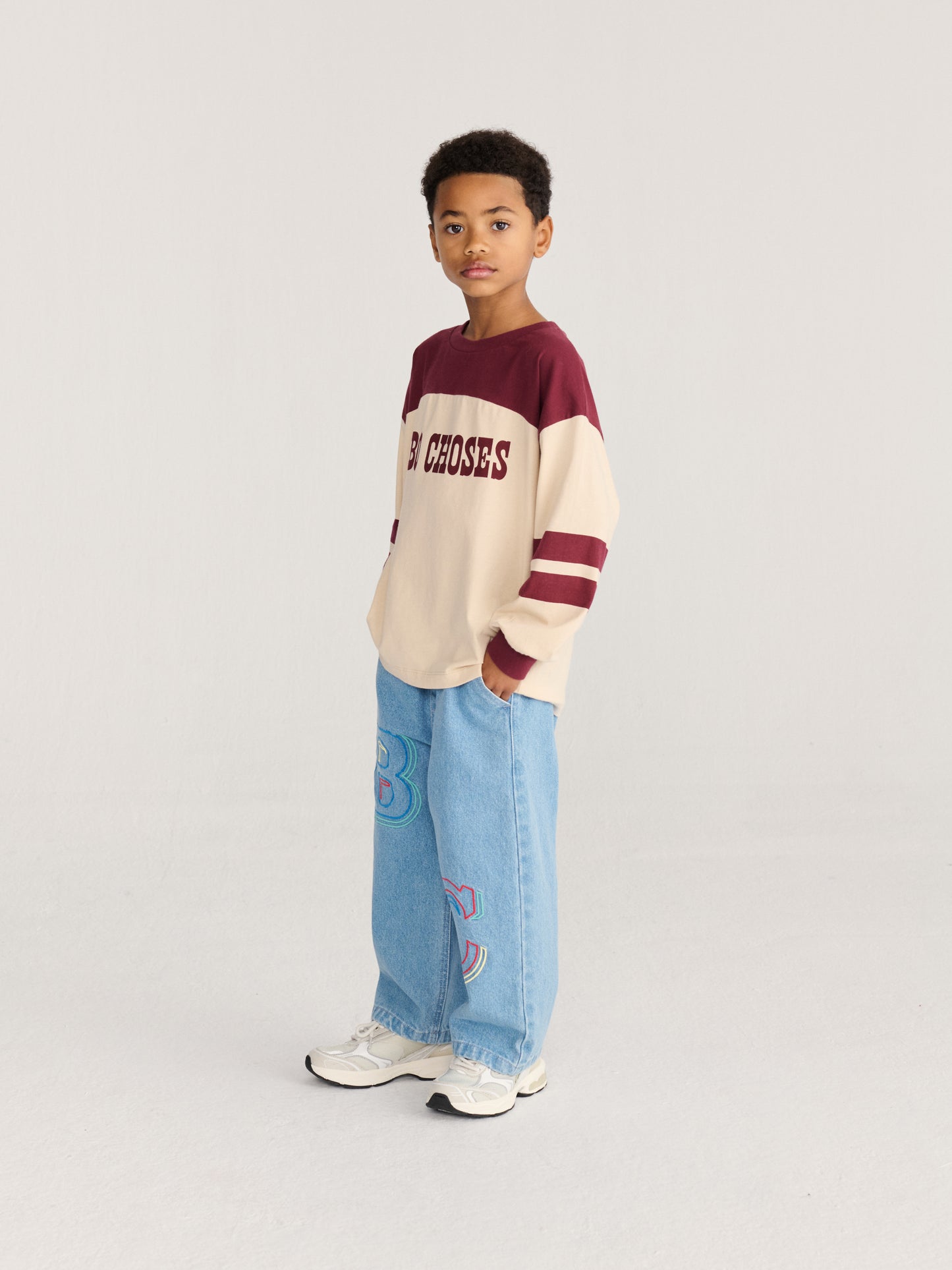 Bobo Choses Embossed denim pants blue