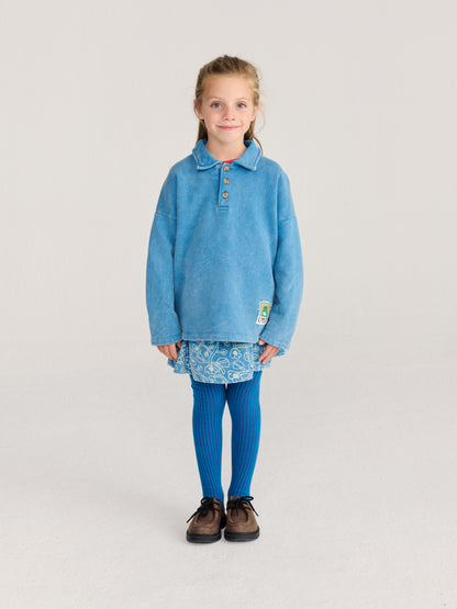 Bobo Choses Beast Tag polo sweatshirt light blue