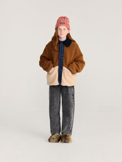 Bobo Choses Stamp Bloom all over reversible jacket navy blue