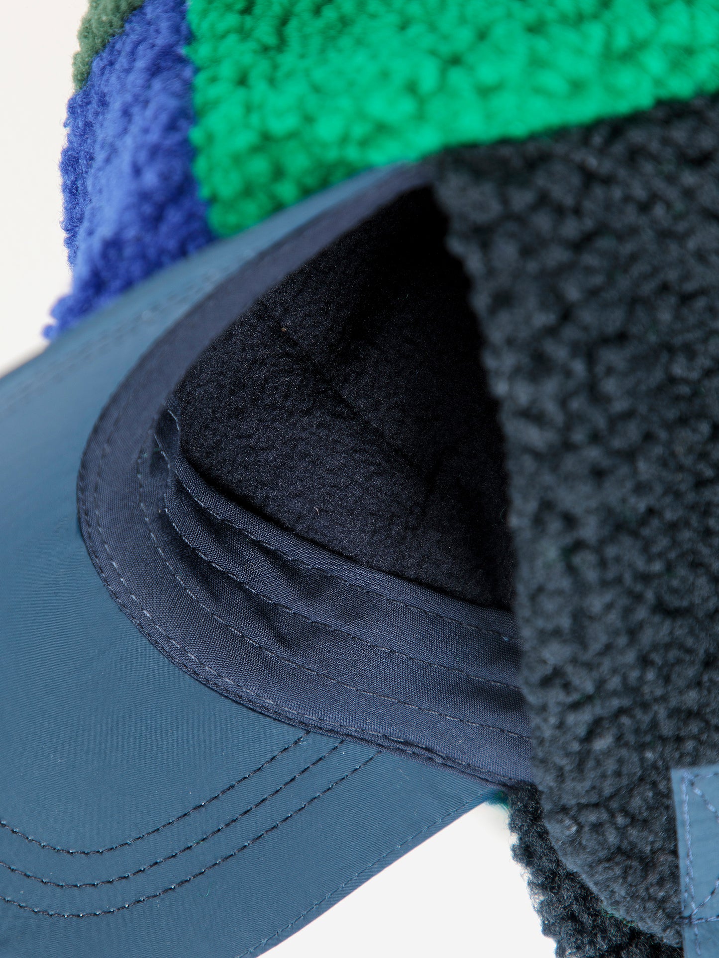 Bobo Choses color block sheepskin chapka blue