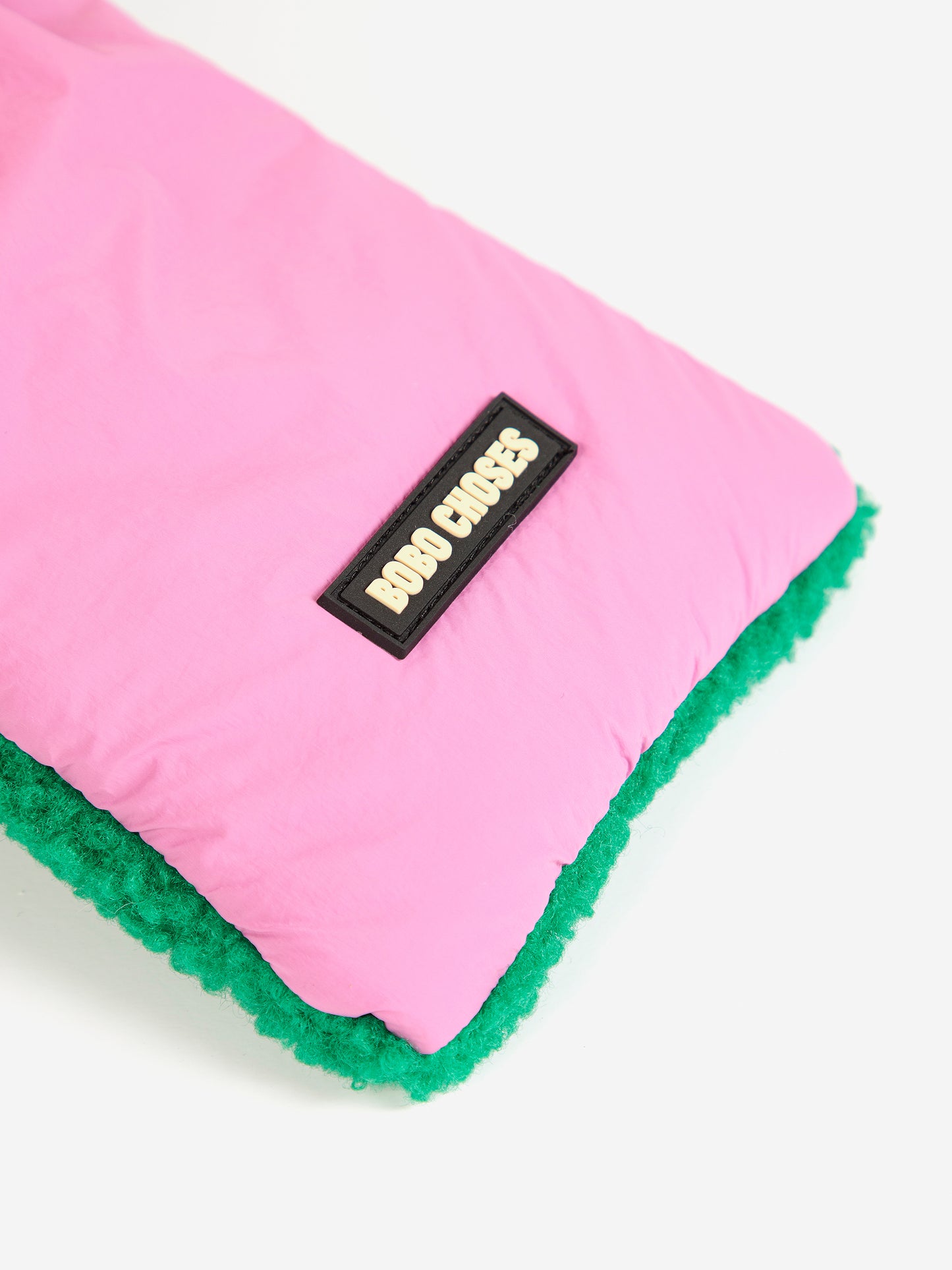 Bobo Choses color block sheepskin neck warmer fuchsia