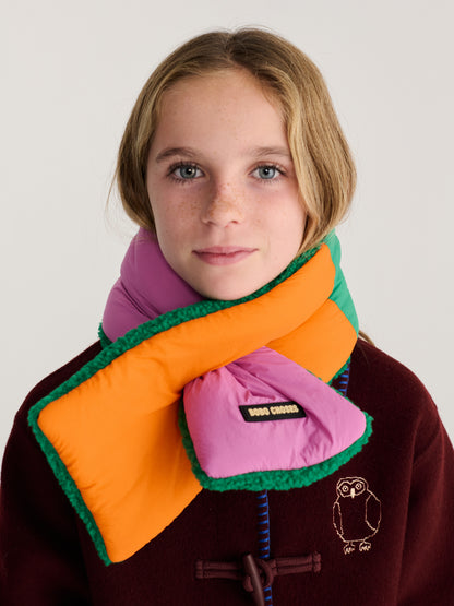Bobo Choses color block sheepskin neck warmer fuchsia