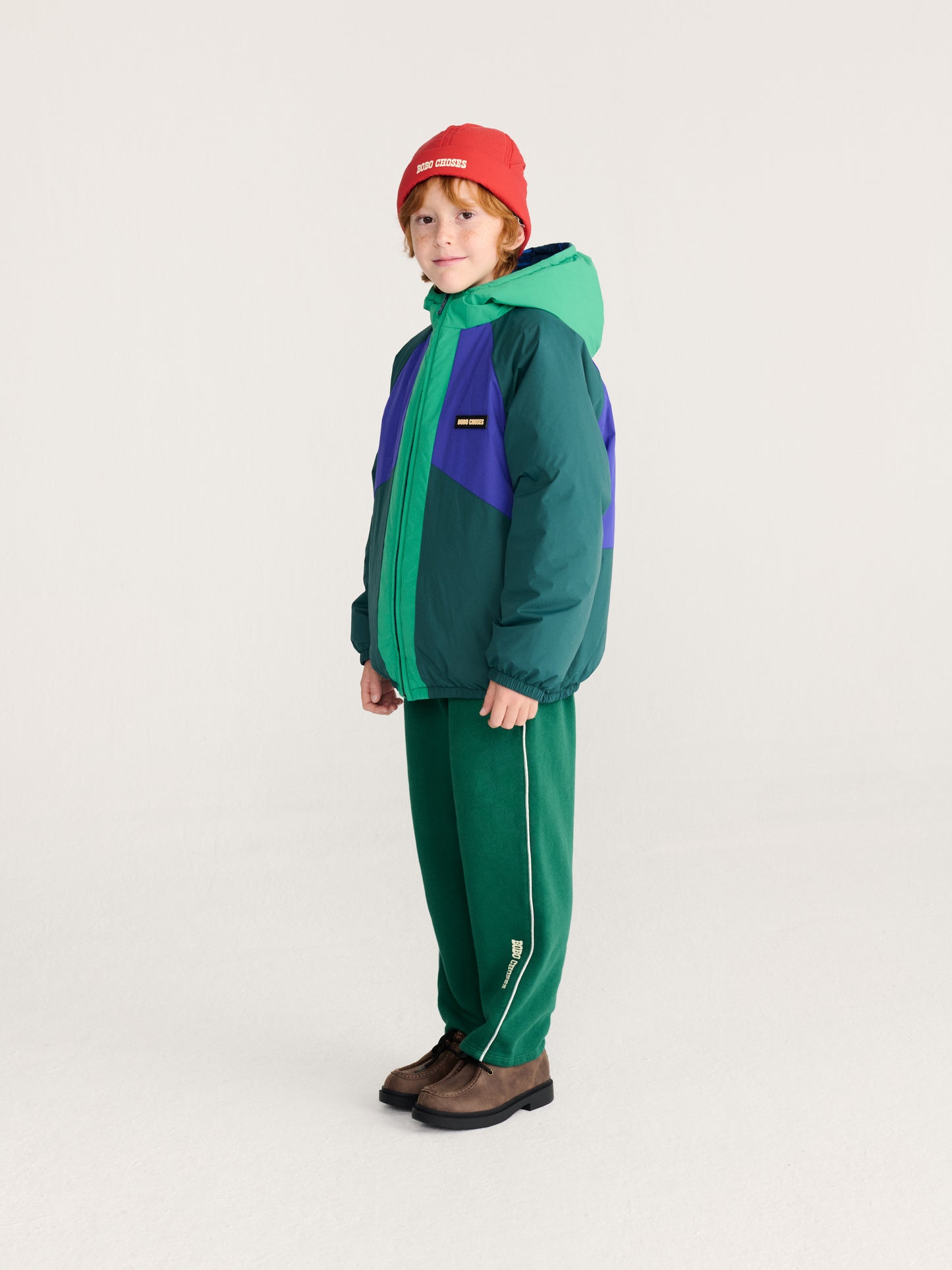 Bobo Choses Almost Moiré all over reversible anorak navy blue