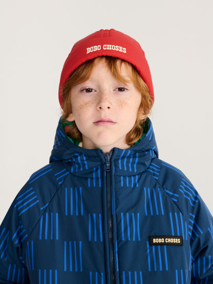 Bobo Choses Almost Moiré all over reversible anorak navy blue