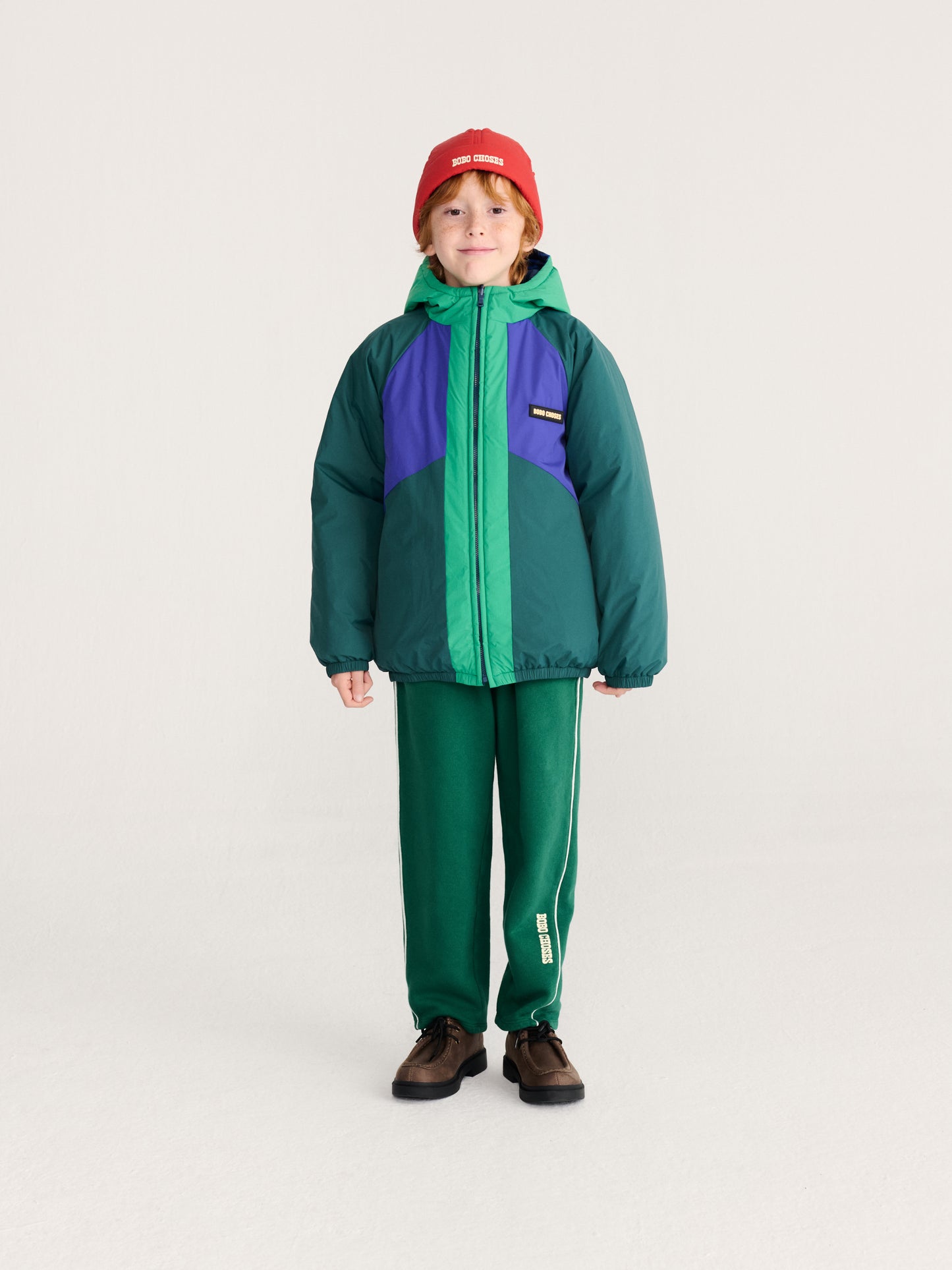 Bobo Choses Almost Moiré all over reversible anorak navy blue