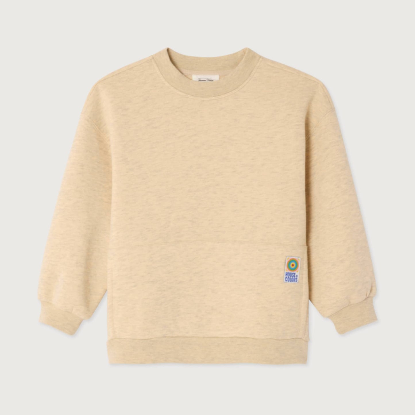 Ecru zandkleurige basic trui met fleece van American Vintage Kids