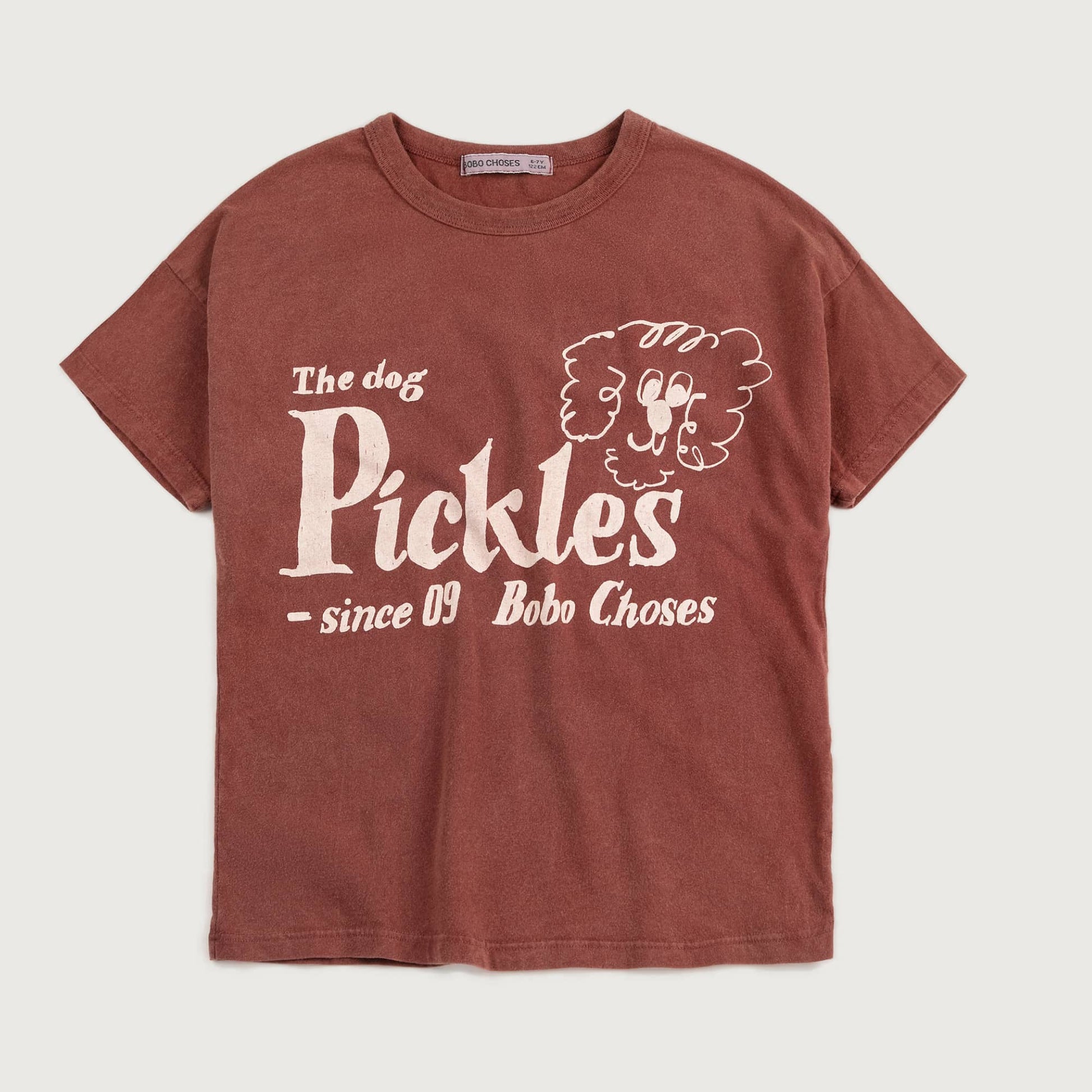 Bruine T-shirt met hond PICKLES Bobo Choses