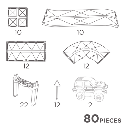 Cleverclixx Large Race Track Pastel I 80 pieces
