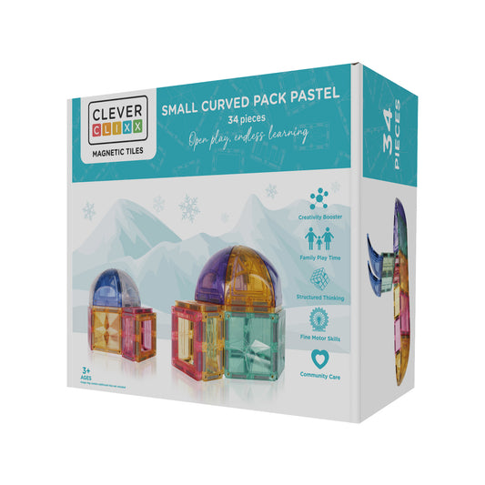 Cleverclixx Small Curved Pack Pastel I 34 pieces
