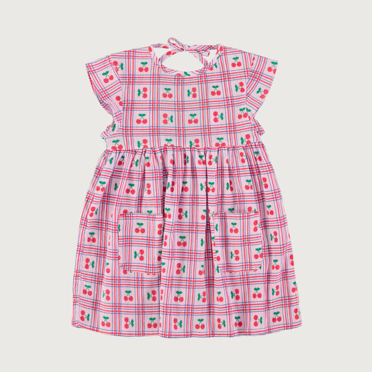 Piupiuchick Short dress lilac CHERRIES allover