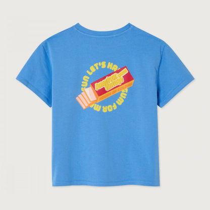 Blauwe T-shirt met tekening van American Vintage Kids
