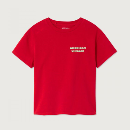 Rode T-shirt met tekening van American Vintage Kids