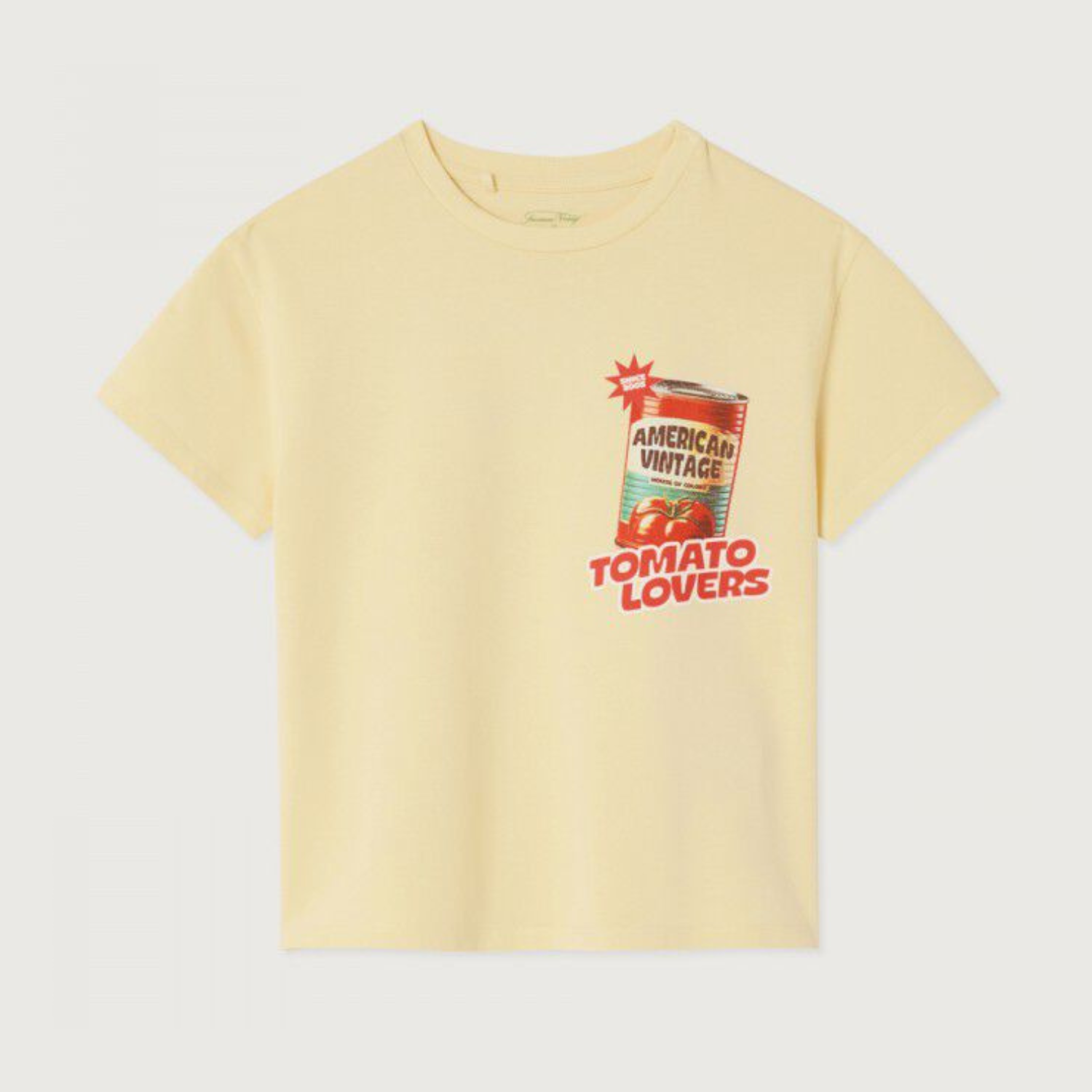 Zacht gele t-shirt Tomato Lovers van American Vintage Kids