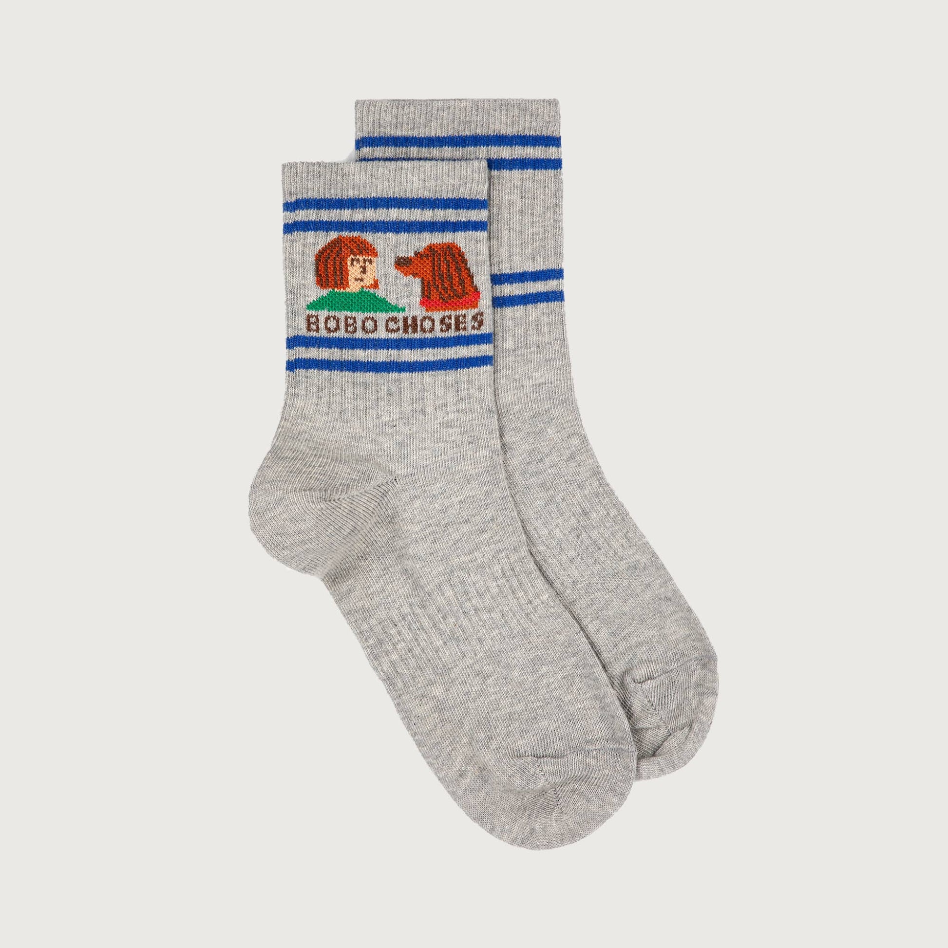 Grijze sokken met FRIENDS IN A PICKLE print van Bobo Choses