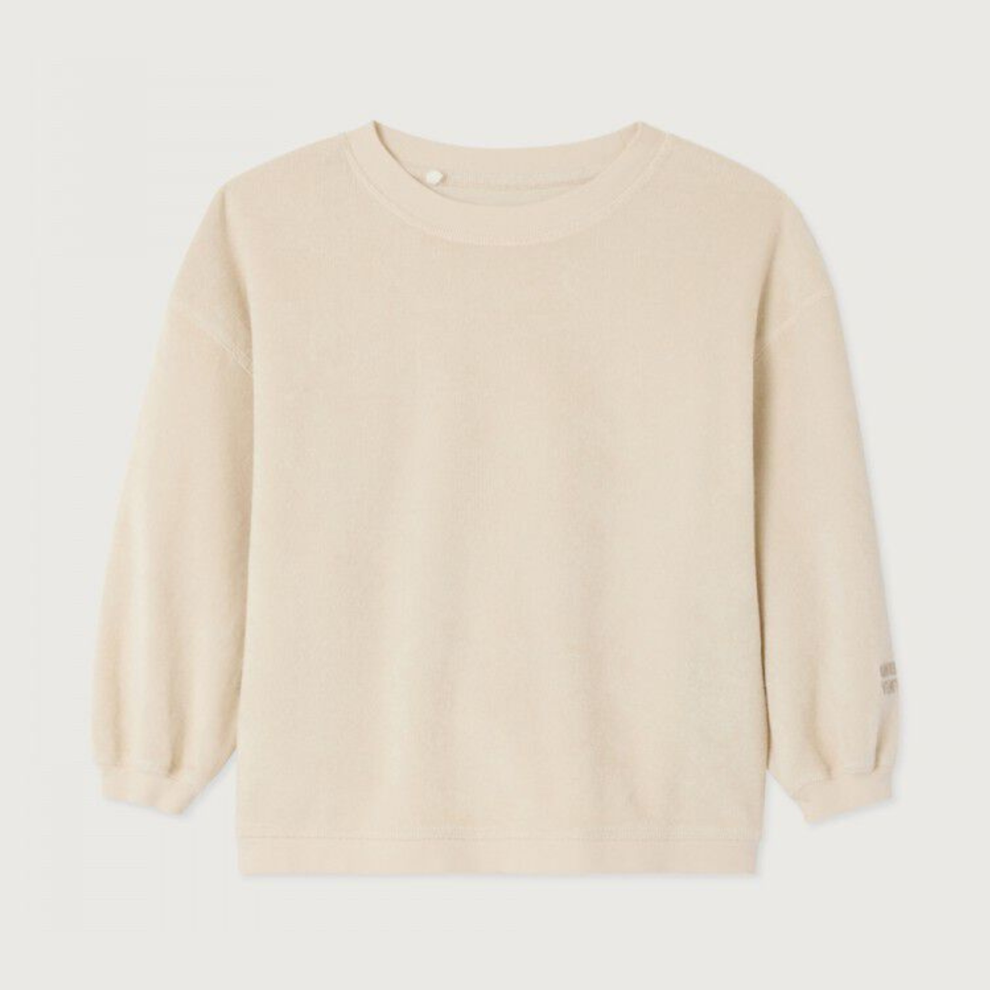 Ecru en basic trui in badstof van het merk American Vintage Kids