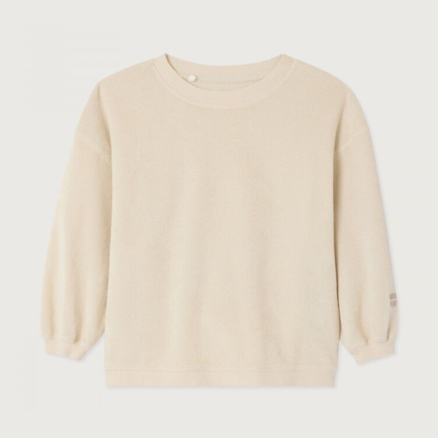 Ecru en basic trui in badstof van het merk American Vintage Kids