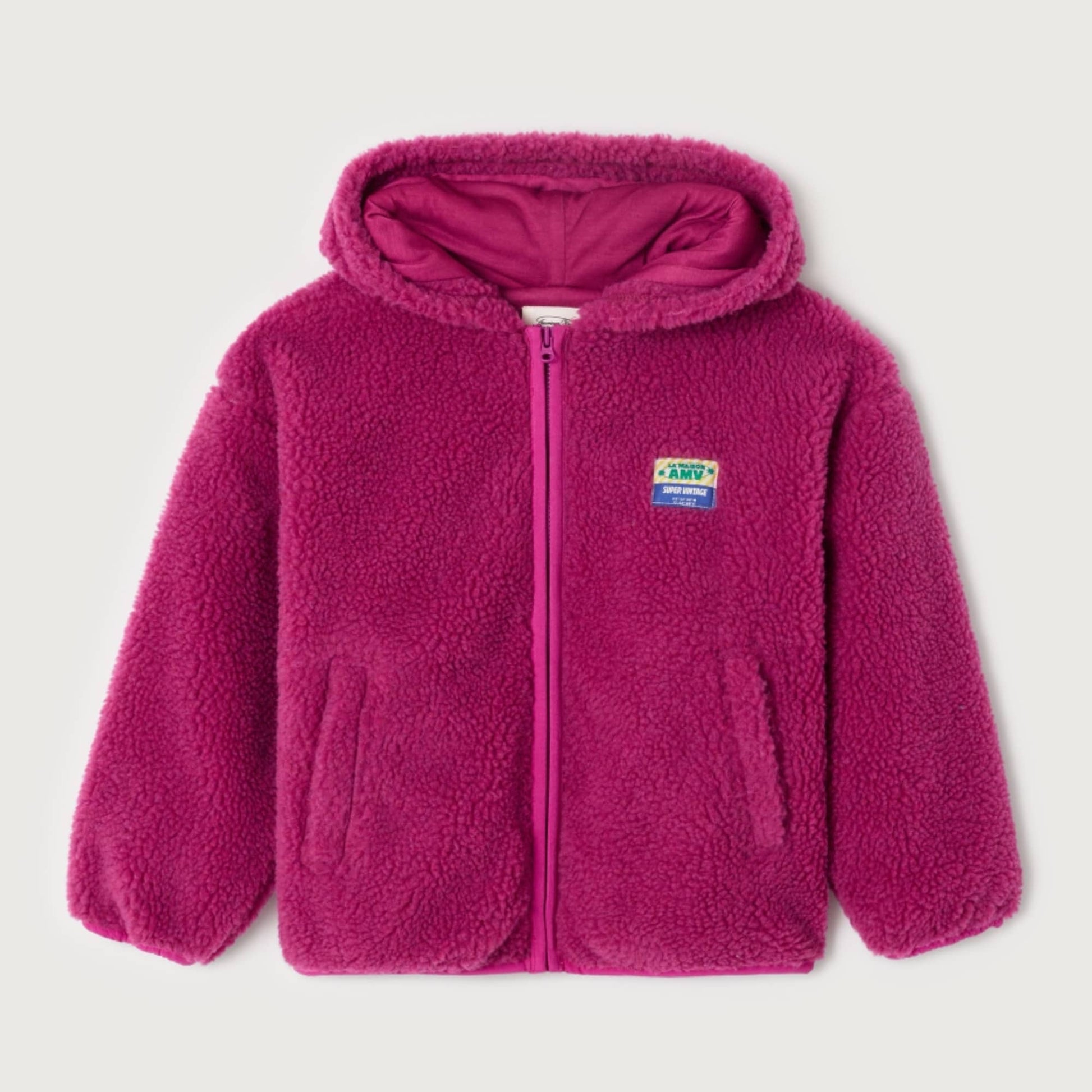 Fuchsia Hoktown jas met kap en rits van American Vintage Kids