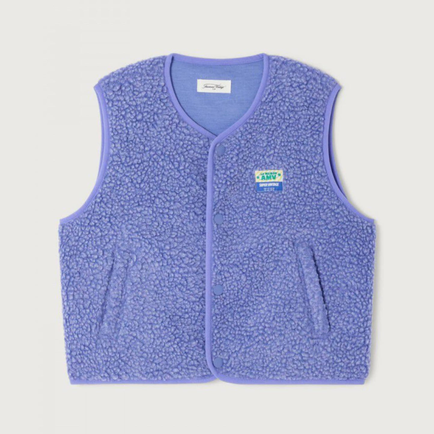 Paarse teddy Hoktown jas bodywarmer van American Vintage Kids