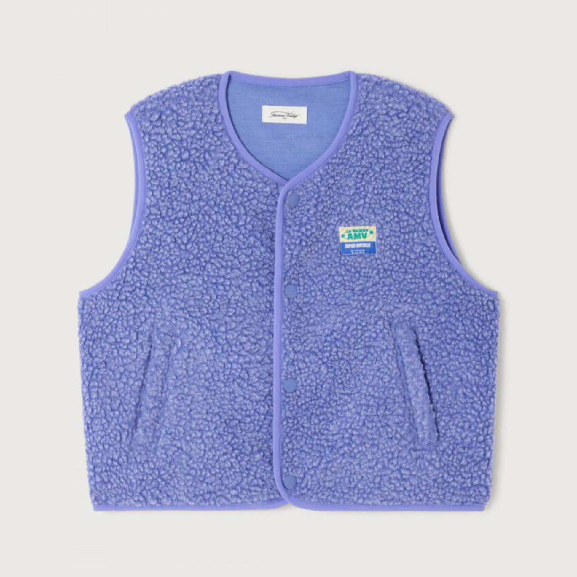 Paarse teddy Hoktown jas bodywarmer van American Vintage Kids