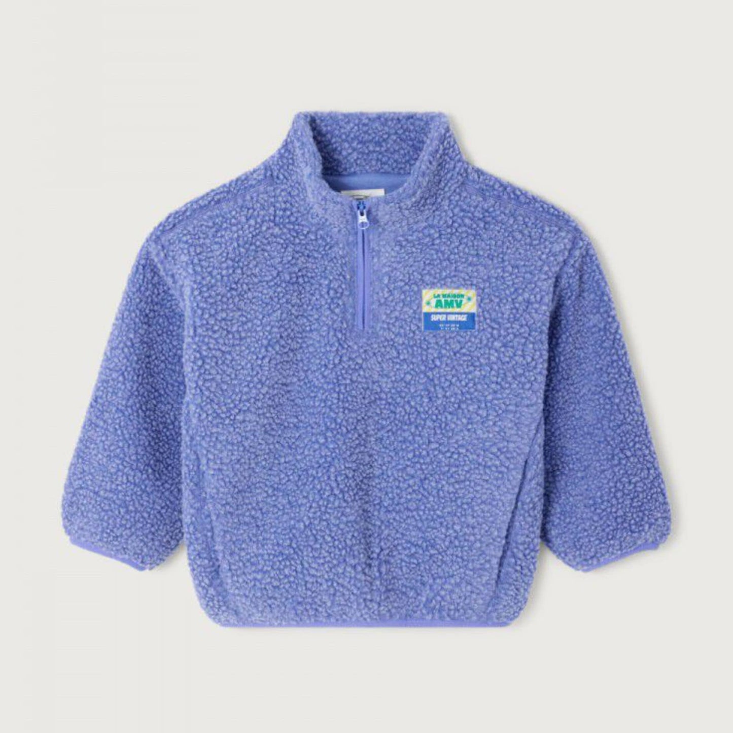 Paarse teddy Hoktown jas sweater met rits van American Vintage Kids
