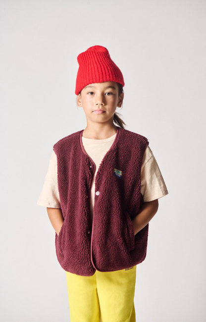 American Vintage Kids Hoktown veste burgundy melange