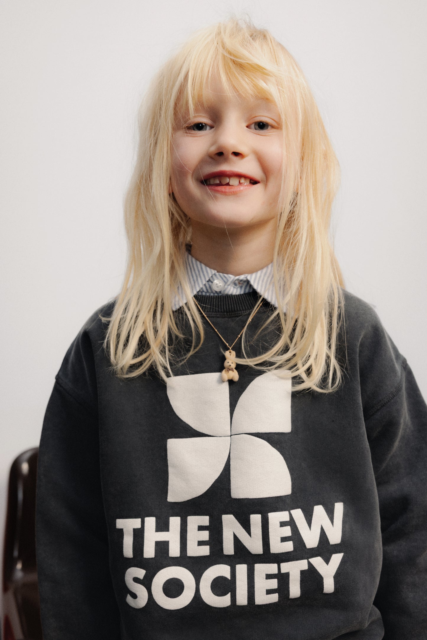 The New Society TNS Logo sweatshirt dark grey melange
