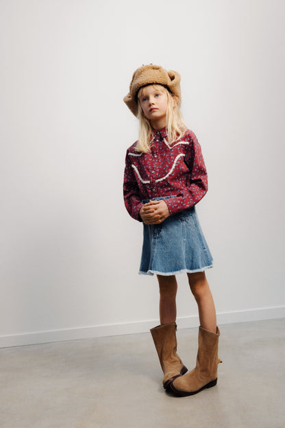 The New Society Ridge Denim skirt mid blue