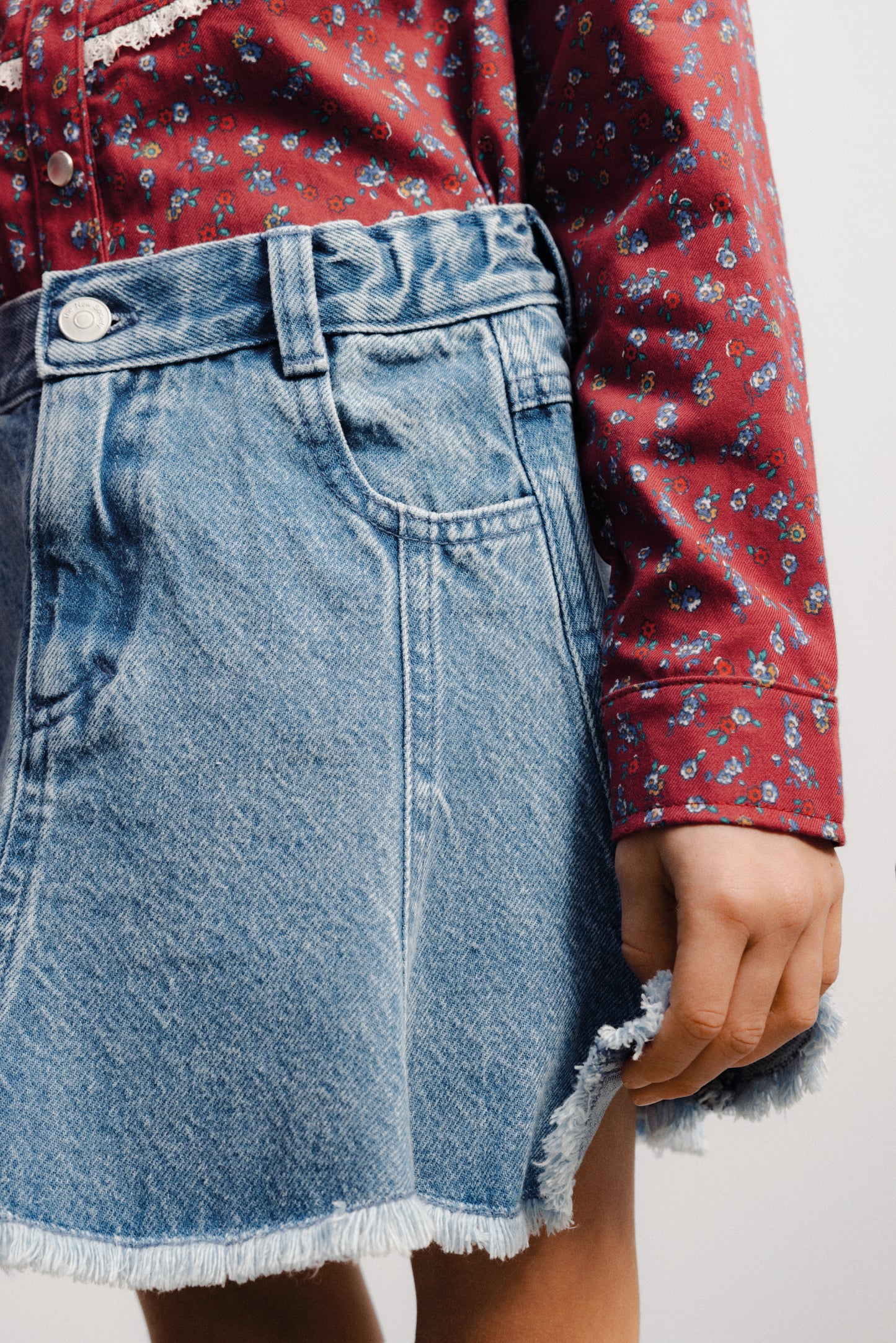 The New Society Ridge Denim skirt mid blue