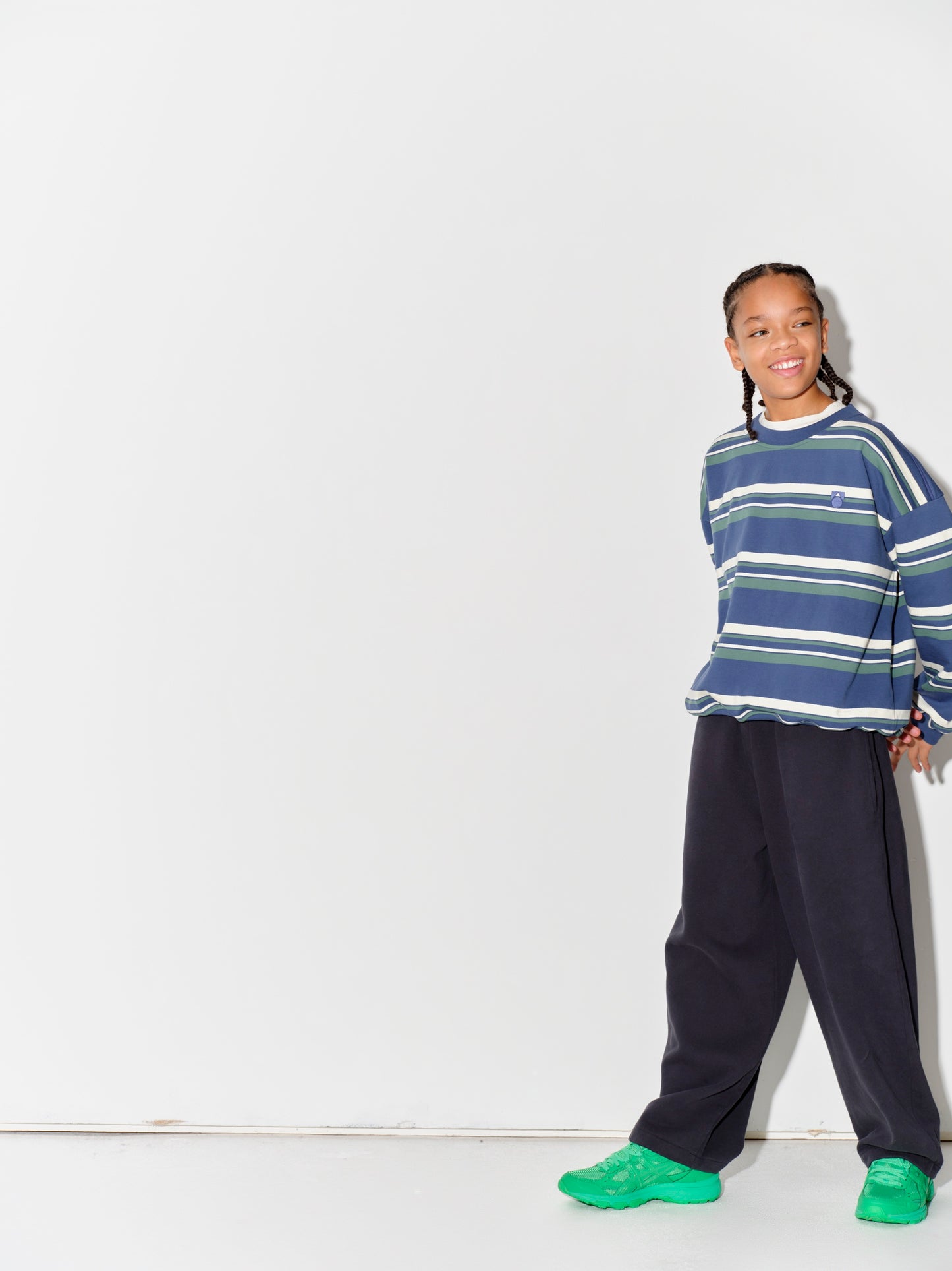 Main Story Bubble sweatshirt vintage indigo stripe