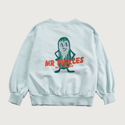 Licht blauwe sweater met Mr. Pickles op de achterkant Bobo Choses