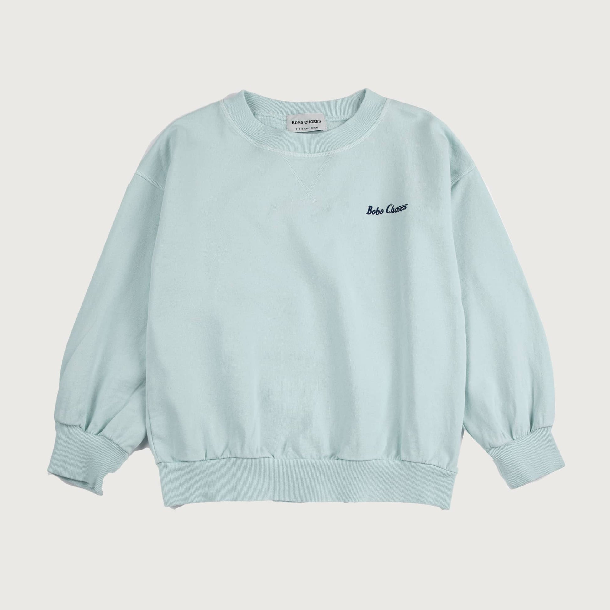 Licht blauwe sweater Mr. Pickles op de achterkant Bobo Choses