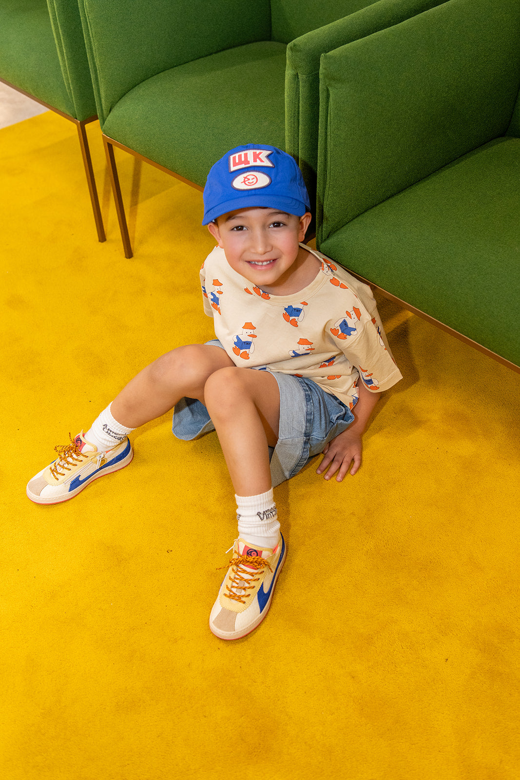 Wynken Nylon badge cap strong blue / 6-12Y