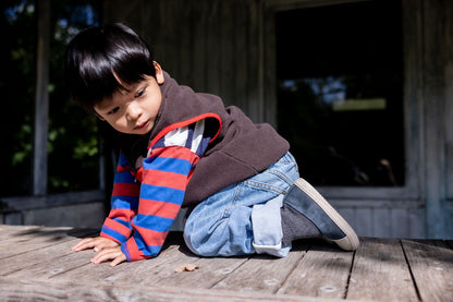 Wynken DUO STRIPE Tee navy ecru